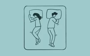 illustration of Back to back and not touching couple sleeping position