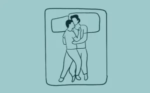 illustration of Cradle couple sleeping position