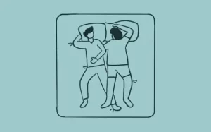 illustration of Leg hug couple sleeping position