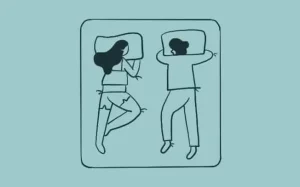illustration of Stomach snoozers couple sleeping position