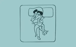 illustration of Tangle couple sleeping position 