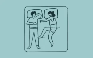 illustration of Tetherball couple sleeping position