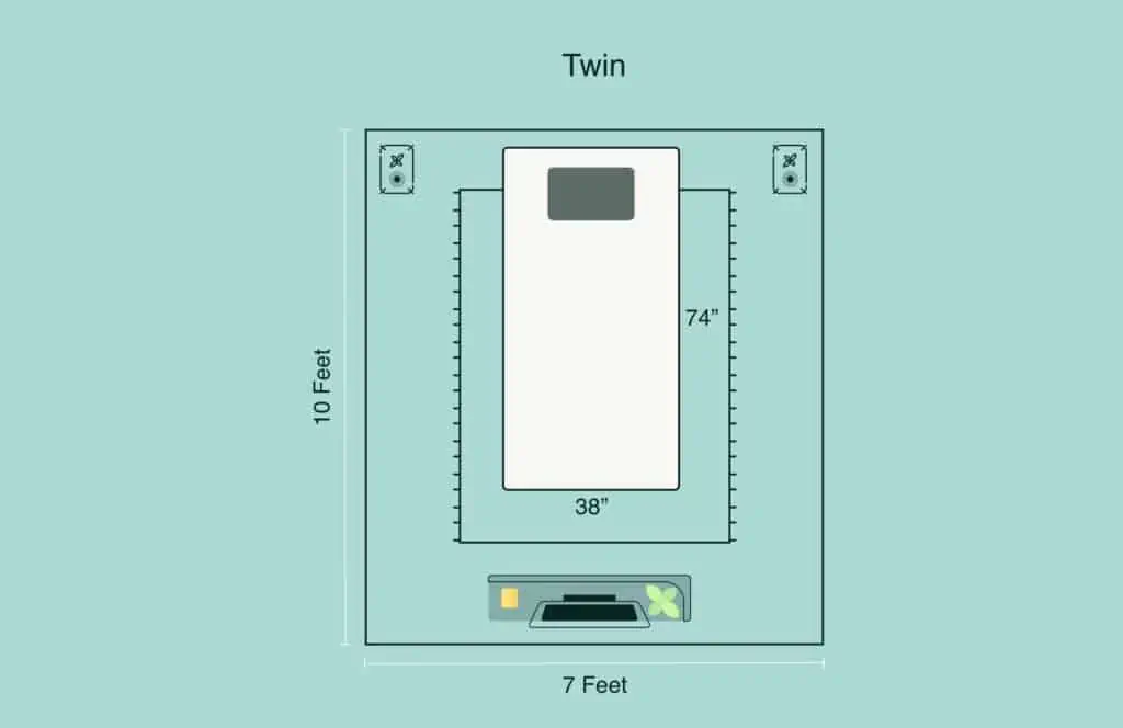 twin room dimensions illustration
