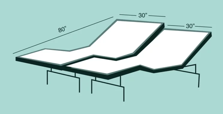 split queen mattress illustration